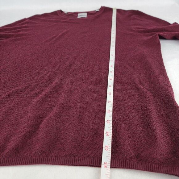 Stitch Note Mens Merino Wool Sweater‎ L Crew Neck Pull Over Long Sleeve L Maroon - Picture 5 of 7
